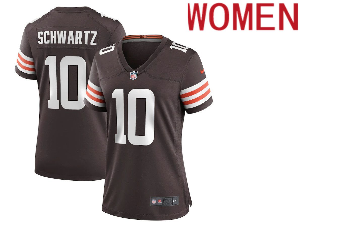 Women Cleveland Browns 10 Anthony Schwartz Nike Brown Game NFL Jersey